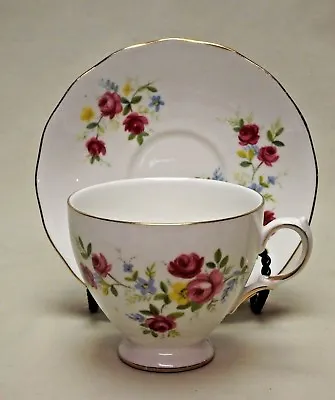 Buy Queen Anne Fine Bone China Ridgway Potteries England Footed Tea Cup And Saucer • 28.50£
