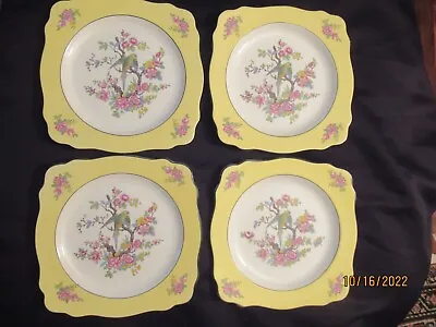 Buy 4 Antique Crown Ducal Ware Plates 8 1/2  Bird W/Flowers Lunch Ex Cond • 36.05£