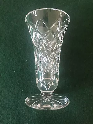 Buy High Quality Lead Crystal Pretty Diamond Cut Glass Short 10cm 4  Footed Vase  • 12£
