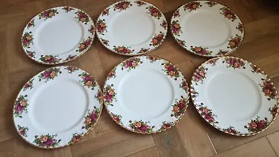 Buy 6x ROYAL ALBERT OLD COUNTRY ROSES  DINNER PLATES, (  1ST QUALITY) • 39.99£