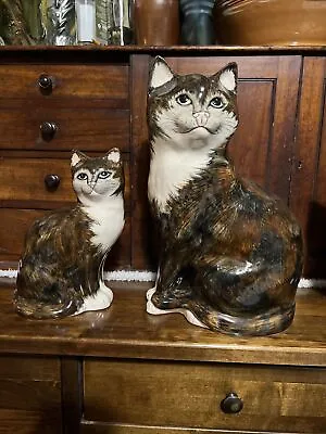 Buy Pair Of Vintage Babbacombe Pottery Tabby Cats By Brian Lownds-Pateman • 59.95£