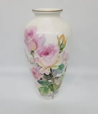 Buy NORITAKE Bone China NIPPON Toki Kaisha Japan Roses Vase Signed • 47.42£