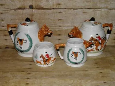 Buy Vintage English China Hunting Cream Jug, Teapots & Sugar Bowl- Paramount Pottery • 79£