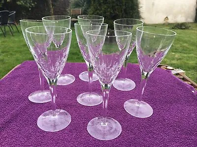 Buy  Large Wine Crystal Quality Glass Set Of 8 Glasses Possibly Doulton ? • 190£