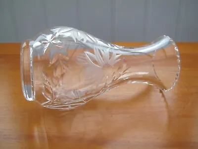 Buy Vintage Royal Brierley Quality Cut Crystal Glass Vase Flask Shape 16.5 Cm Tall • 10.99£