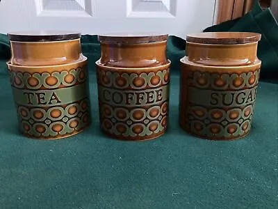 Buy Vintage Hornsea Bronte Tea Coffee Sugar  Storage Jars / Canisters Mid Century • 35£