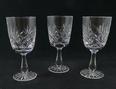 Buy Set Of 3 Vintage Quality Lead Crystal Wine Glasses Sh12 • 7.99£