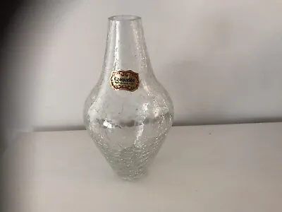Buy Vintage Craquetee Alte Glasmacherkunst Clear Crackle Glass Vase Germany • 12.50£