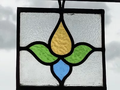 Buy Pretty Compact Art Deco Hanging Stained Glass Window Panel • 90£