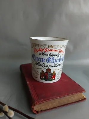 Buy Gilded Bone China Commemorative Royal Mug / Cup 80yrs Queen Mother/ Elizabeth 19 • 5£