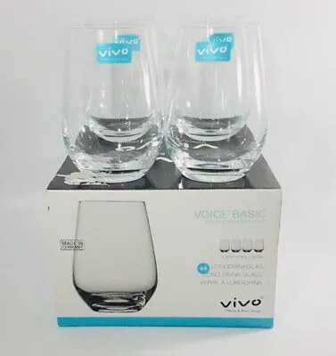 Buy 4 Villeroy & Boch Vivo Glasses Set Tumbler Long Highball Crystal 397ml RRP £42 • 17.99£