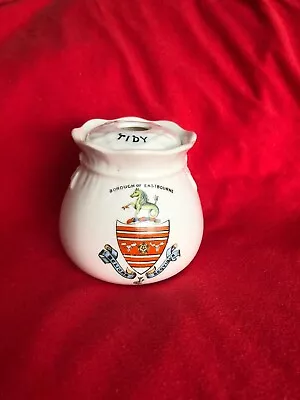Buy Vintage The Foley Ware Crested China Borough Of Eastbourne Lidded Hair Tidy Pot  • 5£