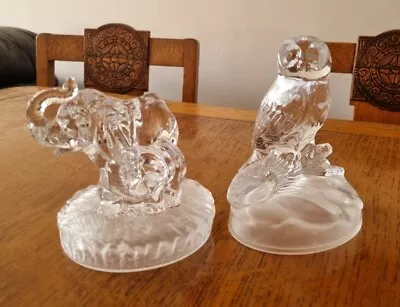 Buy Two Glass Ornaments - Elephant And Owl • 20£