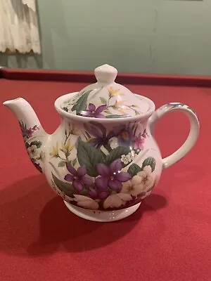 Buy Sadler Teapot & Lid Floral Duchess Violets Blue Iris Snow Drops Yellow Flowers • 48.14£