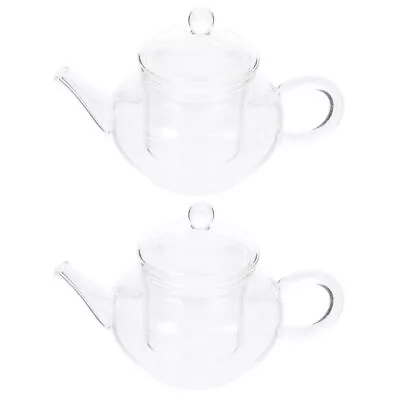 Buy Clear Glass Coffee Cups & Small Teapot With Infuser Set-NR • 17.88£