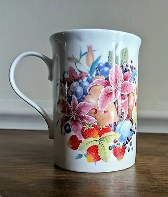 Buy CROWN TRENT Fine Bone China Flowers Fruit Coffee Mug Staffordshire England • 9.64£