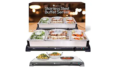 Buy Homefront Buffet Server 2 In 1 Adjustable Hot Plate Large Food Warmer 10.5L 350W • 70.99£