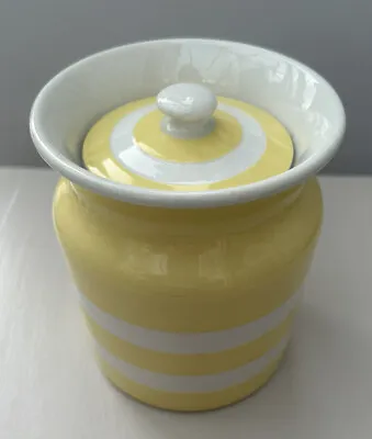 Buy TG Green Cornishware Yellow & White Storage Jar, Green Shield Mark, 12.5cm High • 9.99£