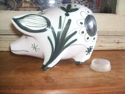 Buy Rye Pottery Green Hand Painted Piggy Bank David Sharp Free Post • 25£