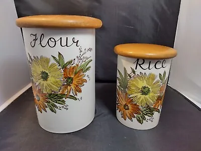 Buy Crown Devon Fieldings Vintage Sunflowers RICE Storage Jar With Lid  READ ! • 8.99£