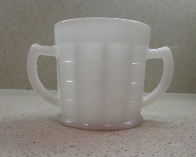 Buy Hazel Atlas Milk Glass Sugar Bowl - Waffle Pattern - Vintage USA Glassware • 9.13£