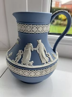 Buy Wedgewood Jasperware Blue 5  Small Pitcher/Vase Classical Figures Greek/Roman • 20£
