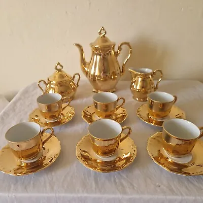 Buy Vintage Gold Lustre Winterling Marktleuthen Bavaria Coffee Pot Set Cups/Saucers • 34.99£