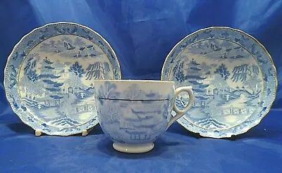 Buy Antique Georgian Miles Mason Blue & White China Cup & Saucers C.1805 Broseley • 14.99£