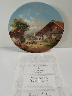 Buy SELTMANN WEIDEN Christian Luckel At The Village Fountain  Decorative Plate 1987 • 1.99£