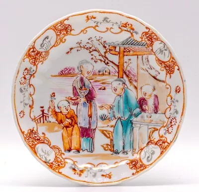 Buy Chinese Saucer Famille Rose Canton Mandarin Porcelain Qing Qianlong (1736-1795) • 45£