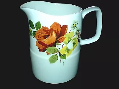 Buy BRITISH ANCHOR CHARTWELL Staffordshire Red Yellow Roses Jug 4¼ Inch High C1960 • 7.99£