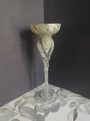 Buy Krosno Jozafina Art Glass Candle Holder Mottled Glass + Twist Stem From Poland • 8£