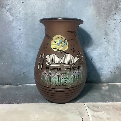 Buy Beautiful Painted Art Pottery Vase 7.5”-unmarked • 21.02£