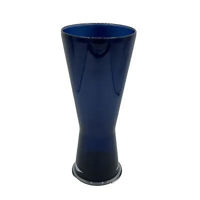 Buy Vintage Orrefors Amaryllis Sapphire Blue Vase Swedish Art Glass Crystal 10” • 76.81£
