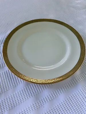 Buy Limoges France Dinnerware 9 1/2  Dinner Plate Embossed Gold Rim • 9.49£