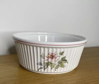 Buy Vintage Floral Large Soufflé Bowl Antique Rose Cottage Core  • 6.99£