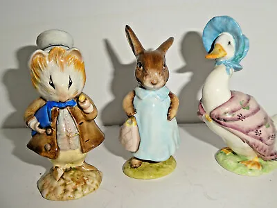 Buy Beswick Figurines Miss Floppy Bunny & Jemina Paddleduck, Guinea Pig Lot Of 3 • 21.61£