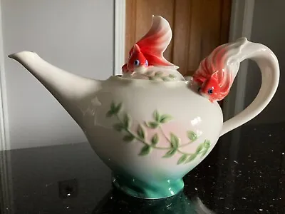 Buy Franz Goldfish Teapot - Porcelain Li Yum, Stunning  , Pottery,  China, • 95£