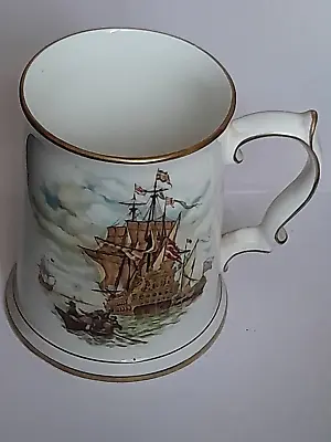 Buy Royal Grafton Pottery Tankard 13cm Tall Fine Bone China Sailing Ship • 23£