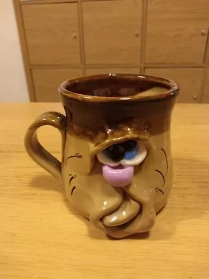 Buy Pretty Ugly Face Pottery Glazed Stoneware Brown Coffee Mug : Handmade In Wales • 5.99£
