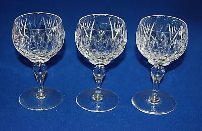 Buy Good Quality Set 3 Crystal Cut Glass Wine Glasses. 13.25cms In Height.  • 10.99£