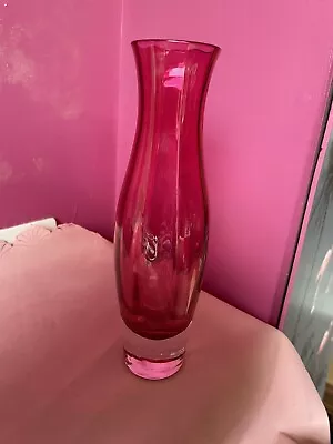 Buy Vintage Cranberry Art  Glass  Bud Vase Vg. 7inch • 11.99£