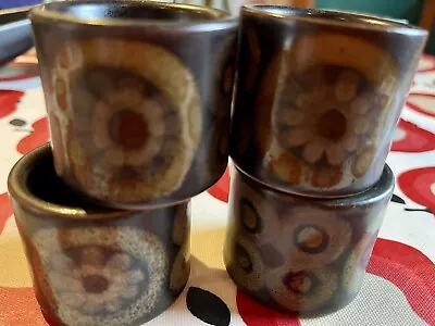 Buy VINTAGE ARABESQUE DENBY EARLY 1960’s SAMARKAND HAND PAINTED SET OF 4 EGG CUPS • 20£