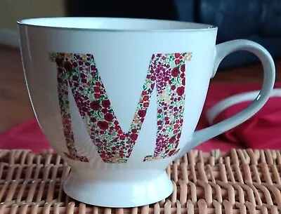 Buy Tesco Large Mug Initial M Floral Footed Pretty Flowers Poppy Cup Coffee Tea  • 8.99£