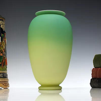 Buy Victorian Thomas Webb & Sons Pale Green Glass Vase C1880 • 380£