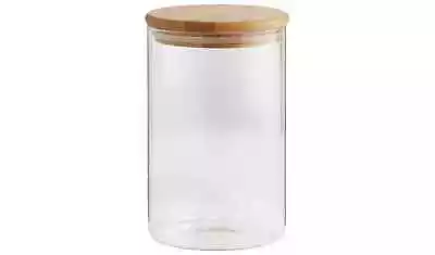 Buy Home 1 Litre Round Glass Canisters Jar With Bamboo Airtight Lid 1L • 4.99£