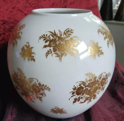 Buy H&Co HEINRICH SELB BAVARIA GERMANY Round Exquisite Gilded Antique Vase 18cm Tall • 25£