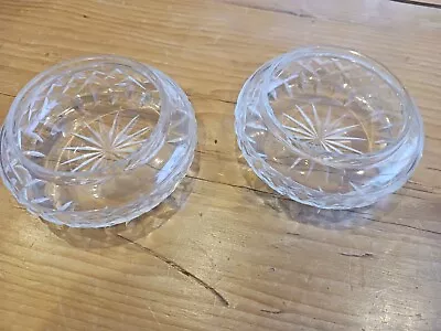 Buy Vintage Crystal Cut Glass Pot Pourri Matching Bowls X2 • 4.99£