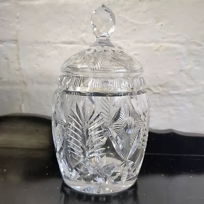 Buy Large Vintage Cut Crystal Glass STORAGE JAR / CONTAINER POT / BISCUIT BARREL  • 34.99£