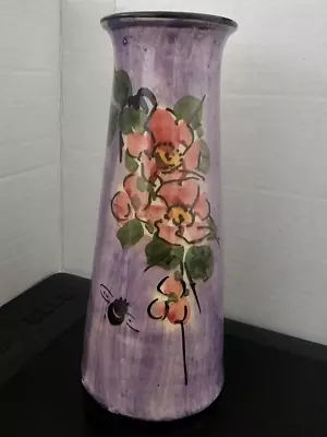 Buy Vintage Longpark Pottery Vase Wild Rose Pattern • 13.99£